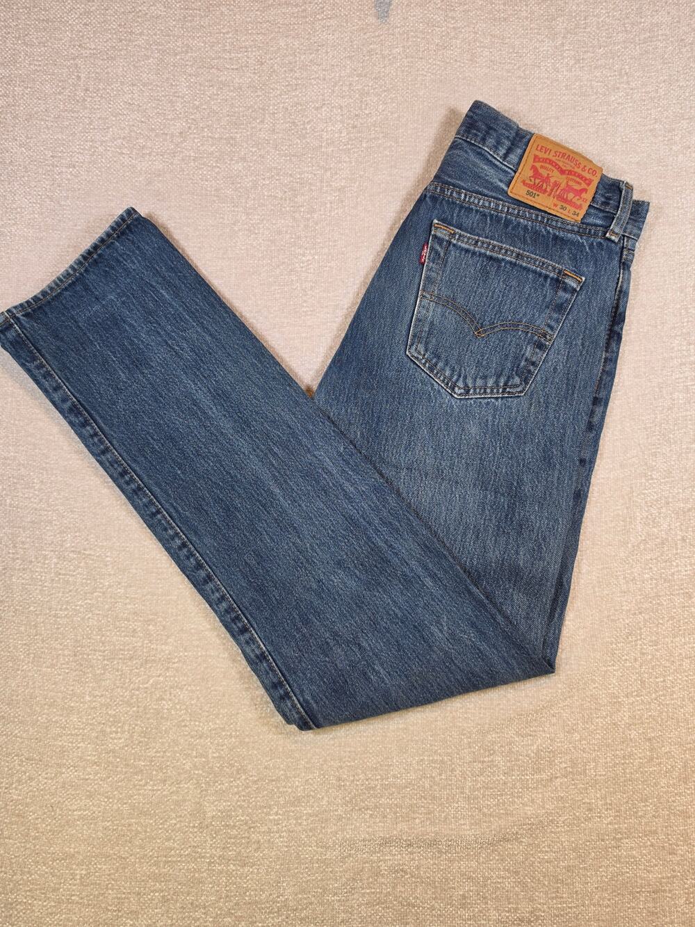 Levi's Mens 501 Original Button Fly Straight Jeans 30x34